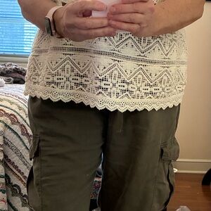 Sundance White Crochet Lace Blouse